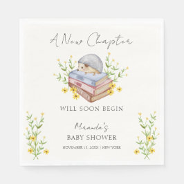 Een nieuw hoofdstuk begint Floral Hedgehog Baby sh Servet