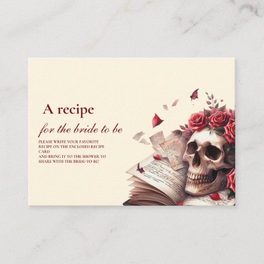 Een nieuw hoofdstuk begint gothic bridal shower Re Informatiekaartje (Voorkant)