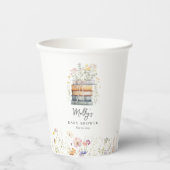 Een nieuw hoofdstuk begint het Baby shower van het Papieren Bekers (Voorkant)