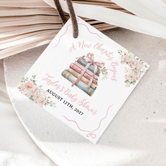 Een nieuw hoofdstuk begint met Baby shower Bedankjes Labels