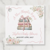 Een nieuw hoofdstuk begint met Baby shower Bedankjes Labels (Voorkant)