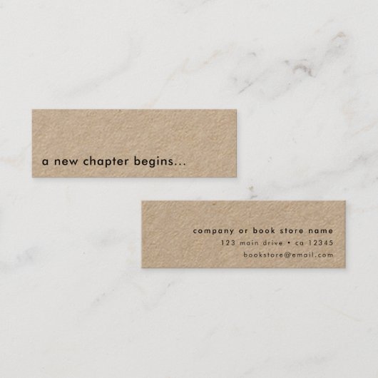 Een nieuw hoofdstuk begint met een moderne minikaa mini visitekaartje (Voorkant / Achterkant)