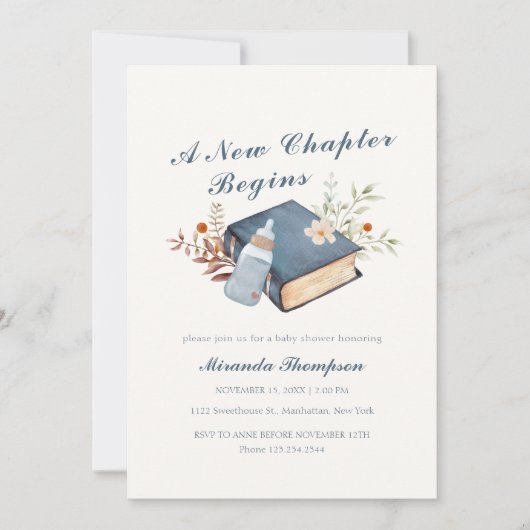 Een nieuw hoofdstuk begint met het Baby shower van Kaart (Voorkant)