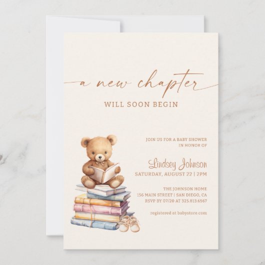 Een nieuw hoofdstuk begint met het Baby showers va Kaart (Voorkant)