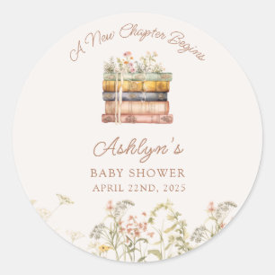 Een nieuw hoofdstuk begint met het Baby showers va Ronde Sticker