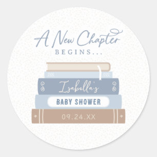Een nieuw hoofdstuk begint met het Baby showers va Ronde Sticker