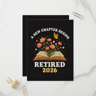 Een nieuw hoofdstuk begint met pensioen 2026 uitnodiging briefkaart