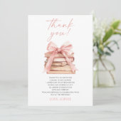 Een nieuw hoofdstuk begint Pink Bow Boeken Bruidsm Bedankkaart (Staand voorkant)