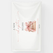 Een nieuw hoofdstuk begint Pink Bow Boeken Bruidsm Spandoek (Verticaal)