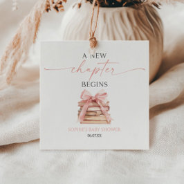Een nieuw hoofdstuk begint Pink Bow Books Baby sho Bedankjes Labels