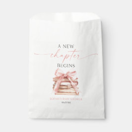 Een nieuw hoofdstuk begint Pink Bow Books Baby sho Bedankzakje