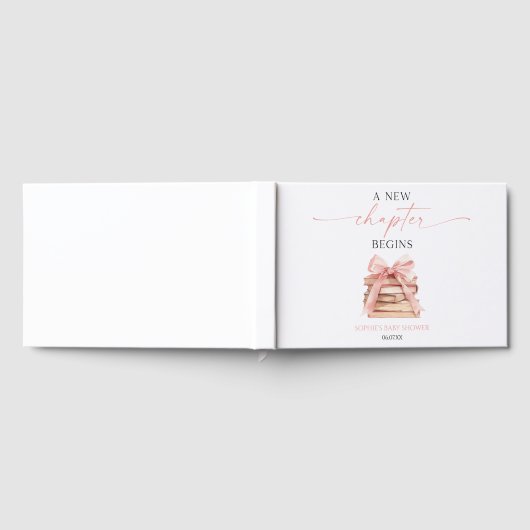 Een nieuw hoofdstuk begint Pink Bow Books Baby sho Gastenboek (Volledig)