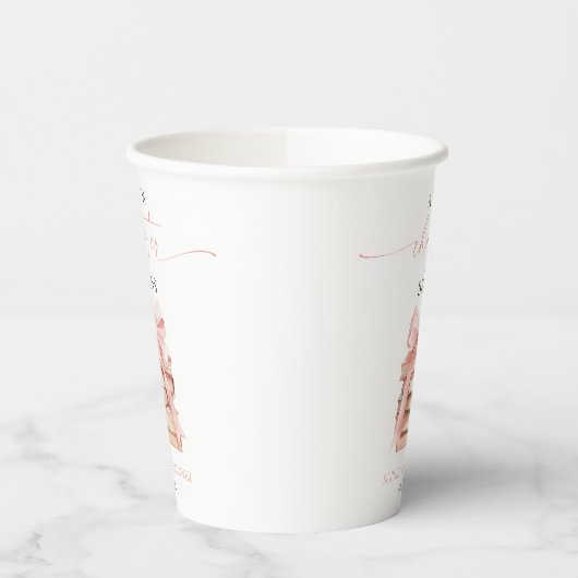 Een nieuw hoofdstuk begint Pink Bow Books Baby sho Papieren Bekers (Links)