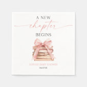 Een nieuw hoofdstuk begint Pink Bow Books Baby sho Servet (Voorkant)