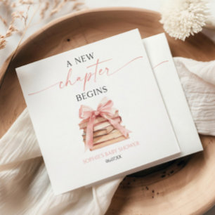 Een nieuw hoofdstuk begint Pink Bow Books Baby sho Servet