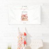 Een nieuw hoofdstuk begint Pink Bow Books Bruidsdo Spandoek (Insitu)