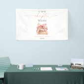 Een nieuw hoofdstuk begint Pink Bow Books Bruidsdo Spandoek (Beurs)