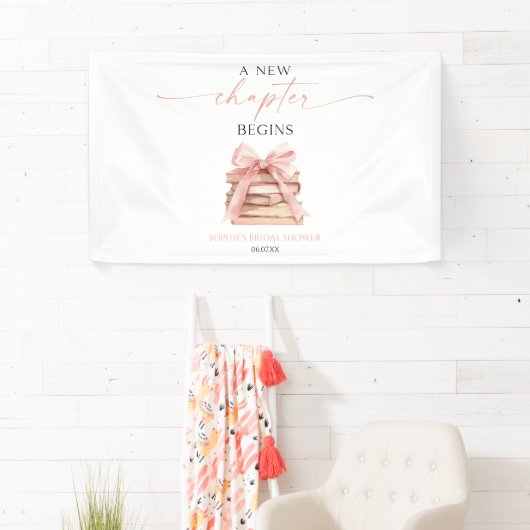 Een nieuw hoofdstuk begint Pink Bow Books Vrijgeze Spandoek (Insitu)