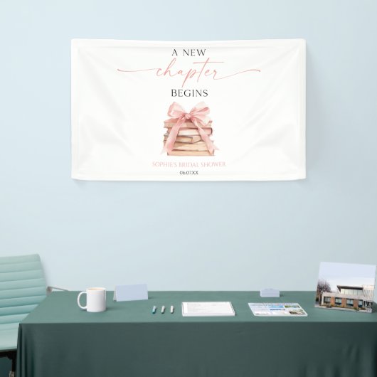 Een nieuw hoofdstuk begint Pink Bow Books Vrijgeze Spandoek (Beurs)
