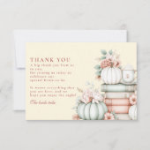 Een nieuw hoofdstuk begint pompoen vrijgezellenfee bedankkaart (Voorkant)