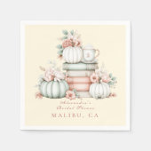 Een nieuw hoofdstuk begint pompoen vrijgezellenfee servet (Voorkant)