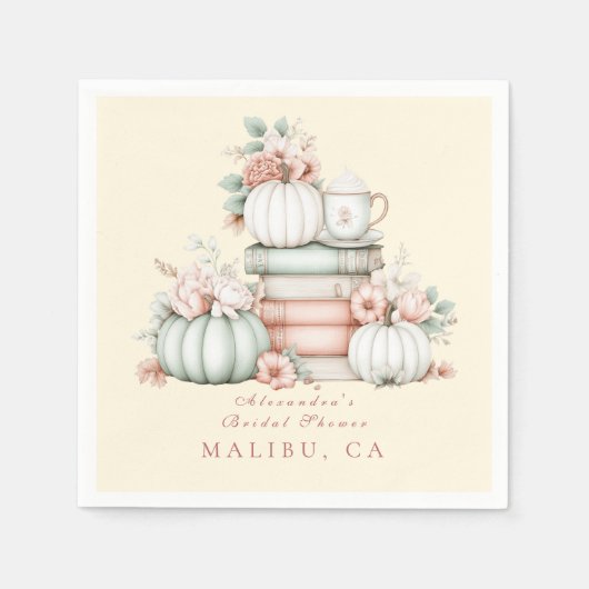 Een nieuw hoofdstuk begint pompoen vrijgezellenfee servet (Voorkant)