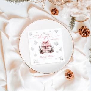 Een nieuw hoofdstuk begint, Roze Boog Winter Baby  Servet