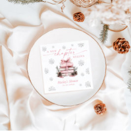 Een nieuw hoofdstuk begint, Roze lint Winter Baby Servet