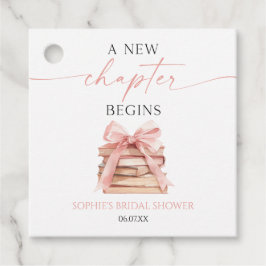 Een nieuw hoofdstuk begint Roze Strik Boeken Bruid Bedankjes Labels