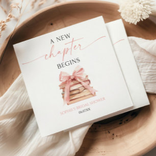 Een nieuw hoofdstuk begint Roze Strik Boeken Bruid Servet