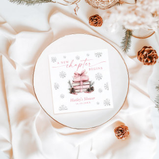 Een nieuw hoofdstuk begint, Roze strik Winter Baby Servet