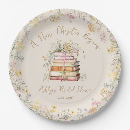 Een nieuw hoofdstuk begint rustiek Vrijgezellenfee Papieren Bordje (Voorkant)