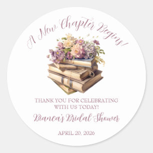 Een nieuw hoofdstuk begint! Spring Floral Vrijgeze Ronde Sticker