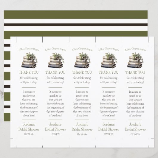 Een nieuw hoofdstuk begint! Stacked Books Bladwijz (Voorkant / Achterkant)