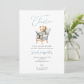 Een nieuw hoofdstuk begint Teddy Bear Baby shower  Kaart (Staand voorkant)