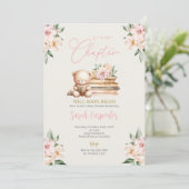 Een nieuw hoofdstuk begint Teddy Bear Baby shower  Kaart (Staand voorkant)