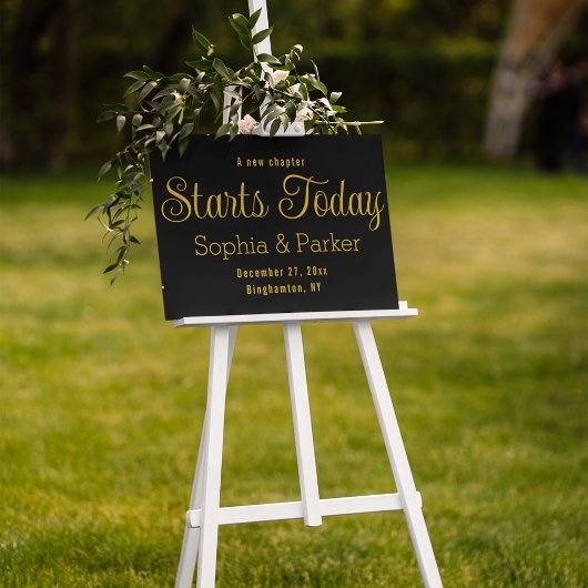Een nieuw hoofdstuk begint vandaag Elegant bruilof Acryl Bord