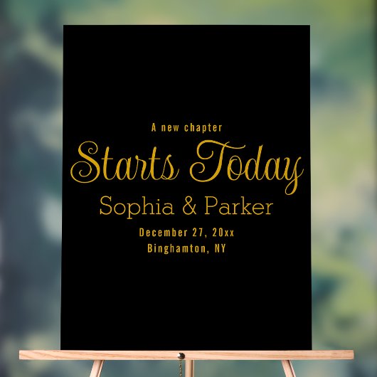 Een nieuw hoofdstuk begint vandaag Elegant bruilof Acryl Bord