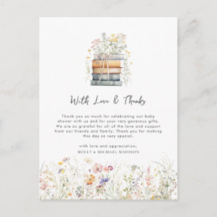 Een nieuw hoofdstuk begint Wilde Bloem Baby Shower Briefkaart