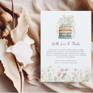 Een nieuw hoofdstuk begint Wildflower Baby shower Bedankkaart