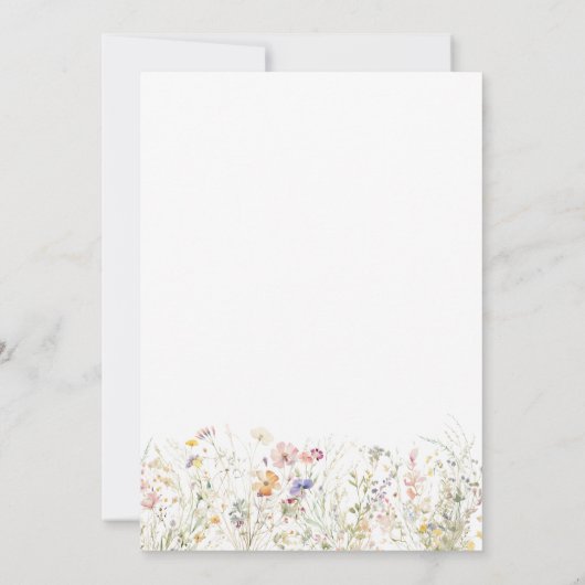 Een nieuw hoofdstuk begint Wildflower Baby shower Bedankkaart (Achterkant)