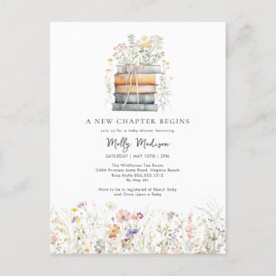 Een nieuw hoofdstuk begint Wildflower Baby shower Briefkaart