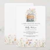 Een nieuw hoofdstuk begint Wildflower Baby shower Kaart (Voorkant / Achterkant)