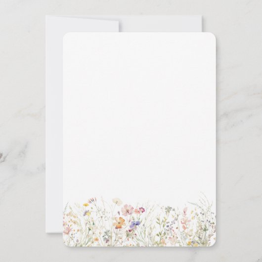 Een nieuw hoofdstuk begint Wildflower babyfeestje Kaart (Achterkant)