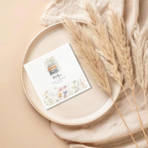 Een nieuw hoofdstuk begint Wildflower Boek Baby Sh Servet