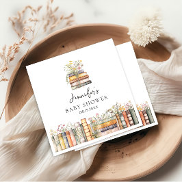 Een nieuw hoofdstuk begint Wildflower-boek baby sh Servet
