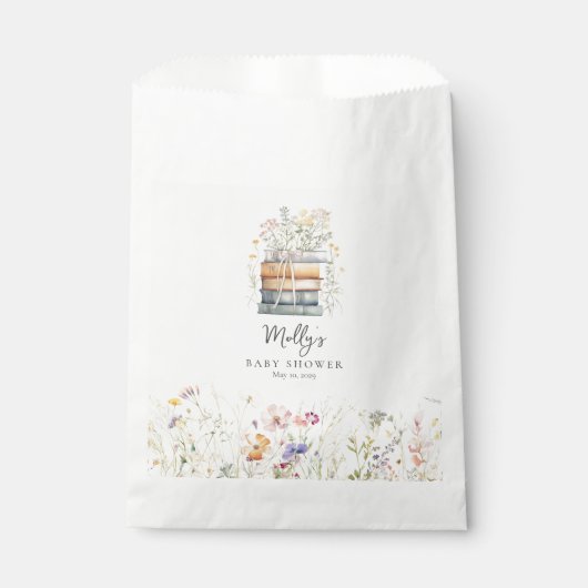 Een nieuw hoofdstuk begint Wildflower Book Baby sh Bedankzakje (Voorkant)