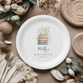 Een nieuw hoofdstuk begint Wildflower Book Baby sh Papieren Bordje