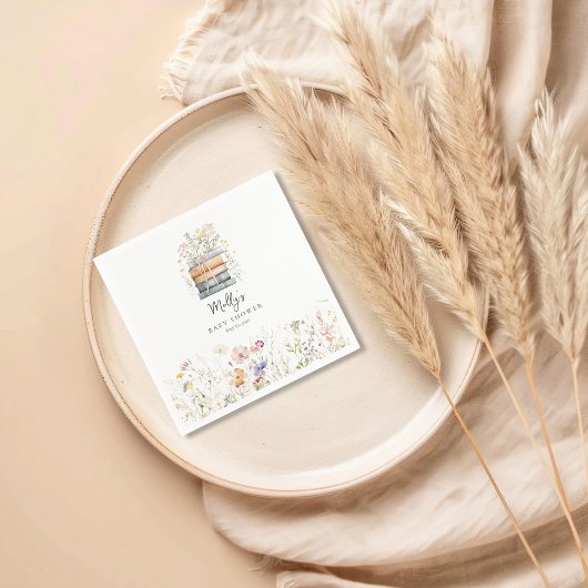 Een nieuw hoofdstuk begint Wildflower Book Baby Sh Servet