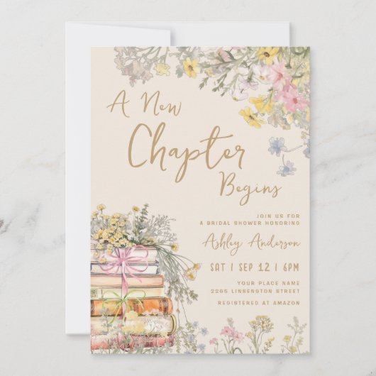 Een nieuw hoofdstuk begint Wildflower Vrijgezellen Kaart (Voorkant)